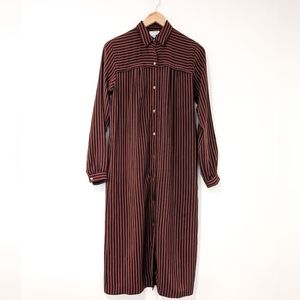 Vintage Eaton 100% pure silk striped shirt dress - Size Small